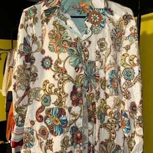 Robert Graham Multicolor Floral Shirt size medium vintage